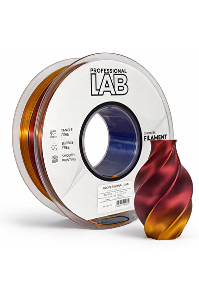 Professional LAB Коприна PLA филамент за 3D принтер, 1 кг, 1.75 мм, трицветен...