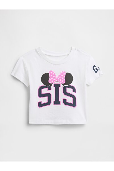 GAP Kız Bebek Beyaz Grafik Baskılı T-Shirt