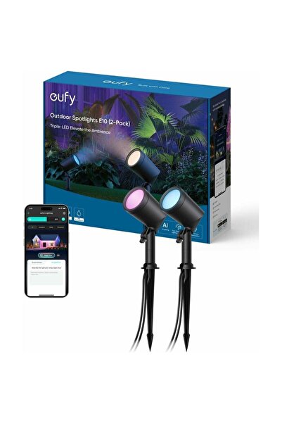 eufy Set 2 Reflectoare smart de exterior Spotlights E10, AI, IP65, cu fir (Ne...