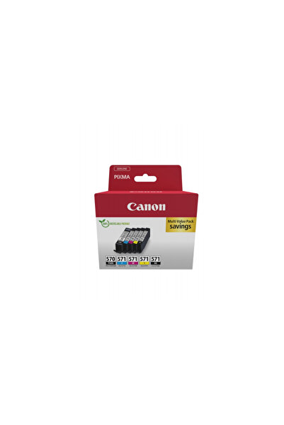 Canon Pack of 5 Ink Cartridges PGI-570 + CLI571 0372C006AA, PGBK+C+M+Y+BK