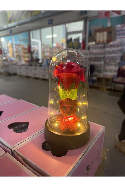 FARA artificial flowers with teddy bears and light