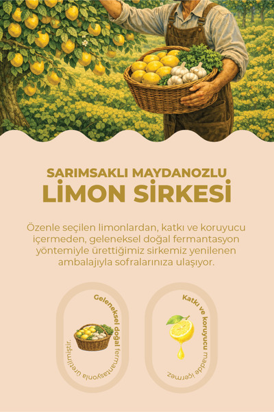Antep Pazarı Sarımsaklı Maydanozlu Limon Sirkesi - 250ml