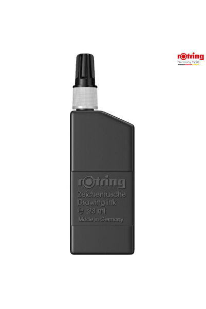 Rotring Technical Drawing Ink 23ml Black with Dropper, Permanent and Resistant
