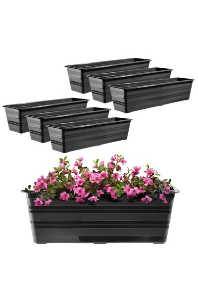 KADAX Ghiveci de balcon, ghiveci mare de 60 cm, pachet de 6 suporturi pentru ...