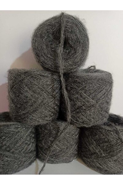 İPEK YÜN İPLİK DÜNYASI Angora Örgü İpi 4 Kat (Antrasit) Sim (Gümüş) Karışım 1...
