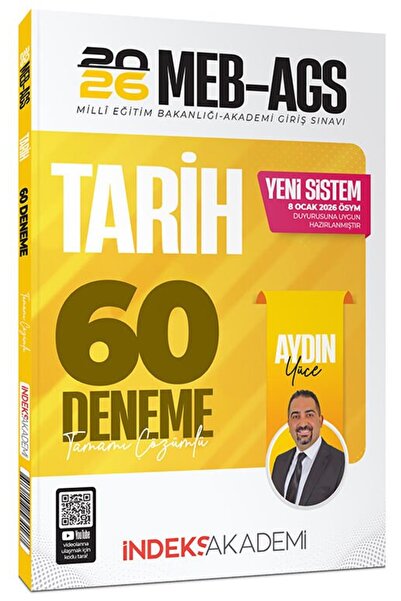 İndeks Akademi YENİ AGS - 2026 MEB-AGS Tarih 60 Deneme Çözümlü - Aydın Yüce Y...