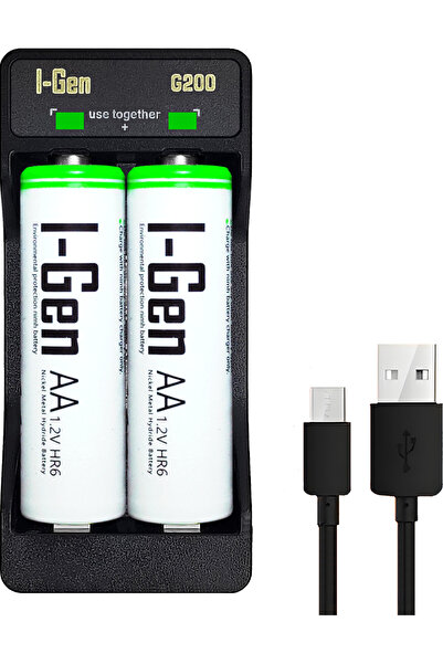 I Gen G227 2'li AA/AAA/9V Pil Şarj Aleti + 2 Adet Aa 2700 Mah 1.2V Ni-Mh Şarj...
