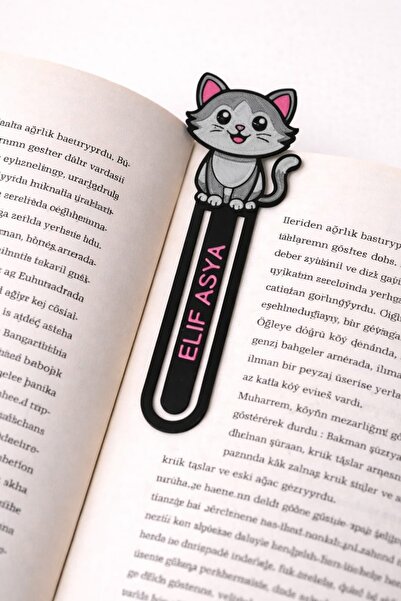 Kal Studio Kişiye Özel Kitap Ayracı 10’lu Set – Kedi Tasarımlı, İsimli