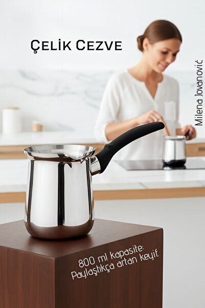Saule Paslanmaz Çelik Cezve 800 ml