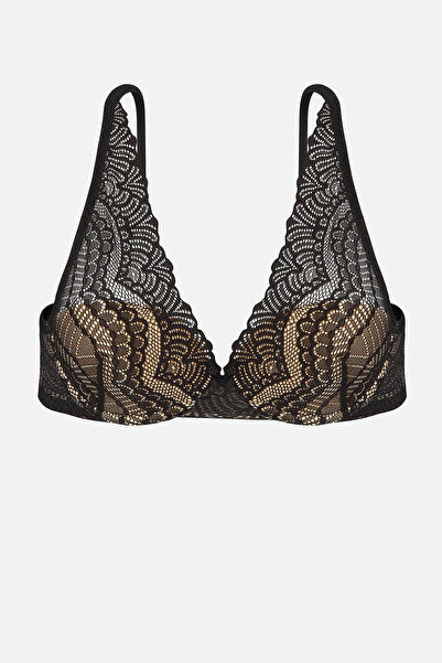 Weweus Lace Pack Bras - Non-Padded - 2277 - Black Cap Color Stone