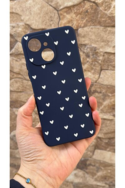 Vip Case Tecno Spark 40C Compatible Mini White Heart Patterned Silicone Shock...