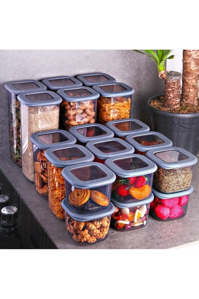 UnicUtil Set 18 recipiente alimentare , UnicUtil, Elegant Versatile, Gri
