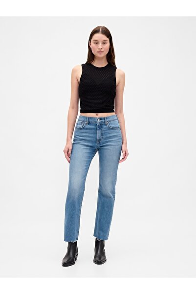 GAP Kadın Mavi High Rise ’90s Slim Straight Crop Jean Pantolon