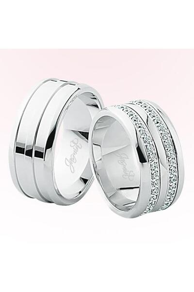 Harem Altın Çift Sıra Taşlı Altın Alyans 3402