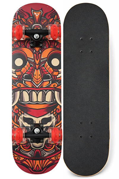 Sportaj 80 cm Profesyonel LED Kaykay Işıklı Silikon Teker 7 Katman Zımparalı