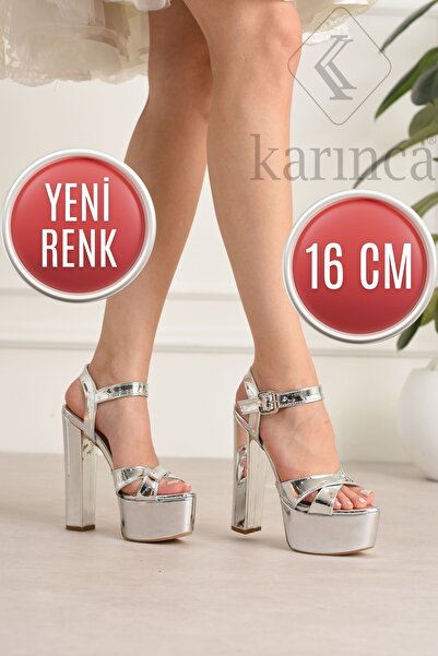 Karınca 7-9600 16cm Platform Shiny Mirror Leather Shoes