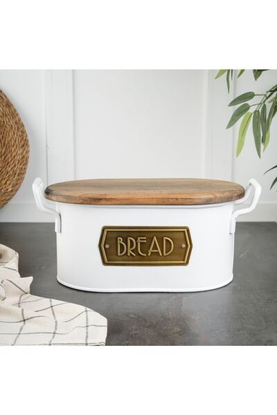 UnicUtil Cutie depozitare paine, UnicUtil, Premium Συμπαγής, Alb, Maro,