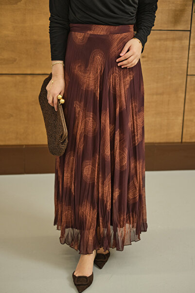 LOCCO Ženska asimetrična suknja kroj Postavljeno bež boje