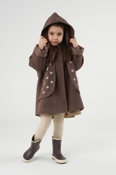 Mioma Kids معطف واقي من الرياح جوخ ناعم بني