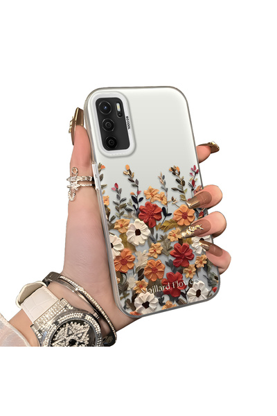ucuc Oppo A55 4G Uyumlu Sert Akrilik Arka Silikon Kenar Lens Koruma Kılıf Güz...