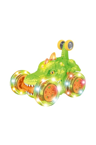 Noname Green Stunt Car Toy with Rc 2.4G, lights and battery