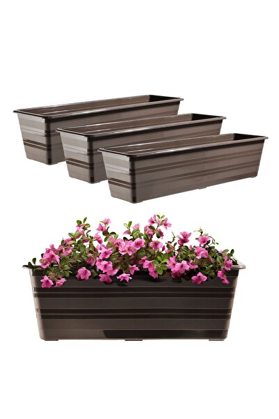 KADAX Ghiveci de balcon, ghiveci mare de 60 cm, pachet de 3 buc., suport pent...