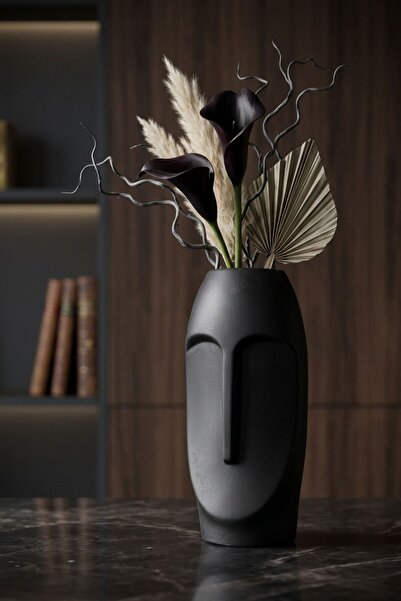 YAYBOX Vază decorativă realizată manual, culoare neagră, model 32