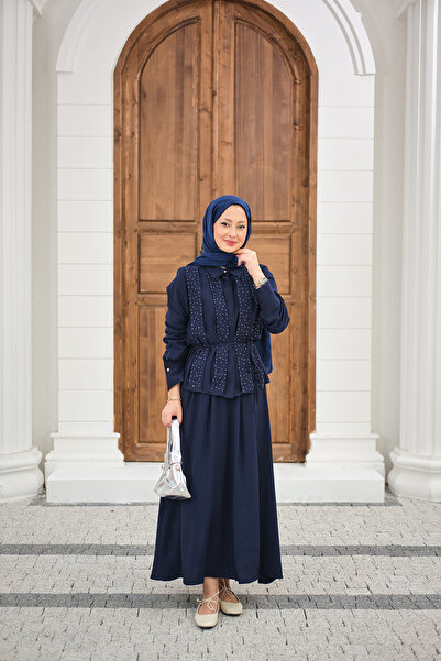 LOCCO Set de fustă cu cu detaliu cu șnur piese pentru femei, cu detaliu din p...