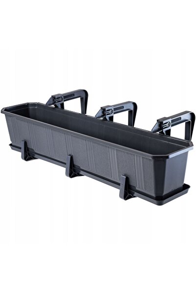 KADAX Ghiveci de balcon 80 cm cu suport pentru flori + mânere, grafit