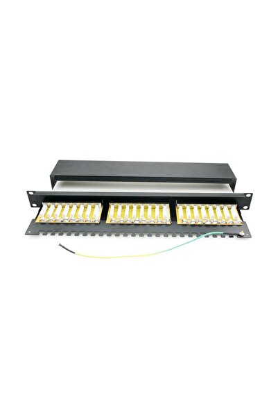 Emtex Patch panel 24 ports, 1U, FTP Cat.5e, Krone+110, integrated cable suppo...