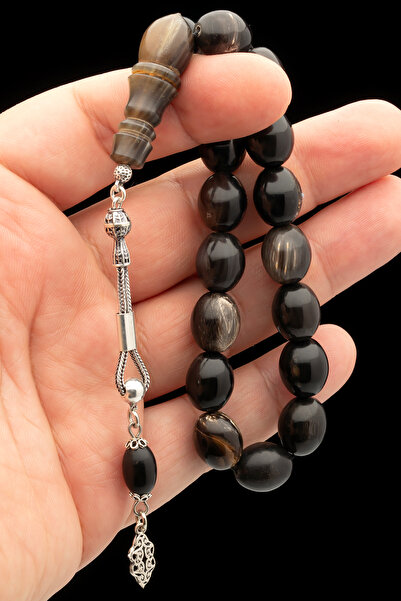 OTTOTESBİH Men's 11.5X14Mm Mascot Boy Buffalo Horn Prayer Beads Efe Tesbihi