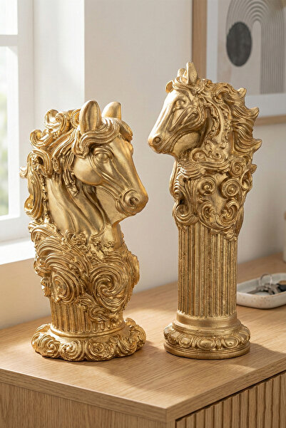 bakan hediyelik VALTOR 2’li Set At Başı Sütun Kaideli At Başı Dekoratif Biblo...