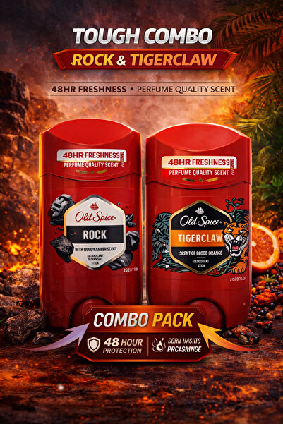 Old Spice مزيل عرق روك آند تايجر كلو، ستيك، انتعاش يدوم 48 ساعة، 2 × 50 مل