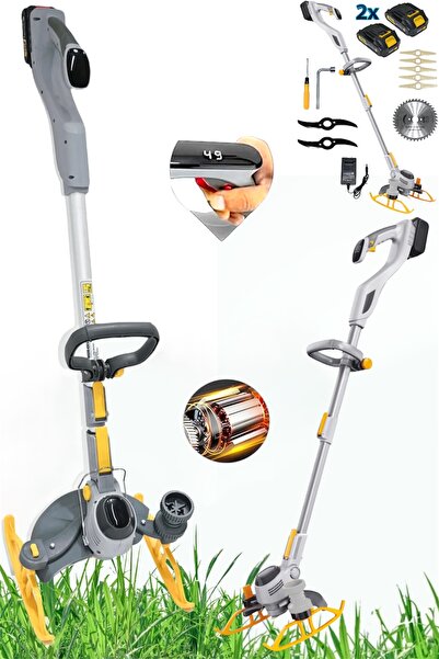 STANVOLT Şarjlı Çim Biçme Makinesi DİJİTAL EKRAN ÇİM OT BİÇME TIRPAN MOTORU K...