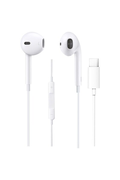 BİRİVA iPhone 15/16/17 ve Pro Serileri ile Uyumlu Type-c Kulaklık Stereo Mikr...