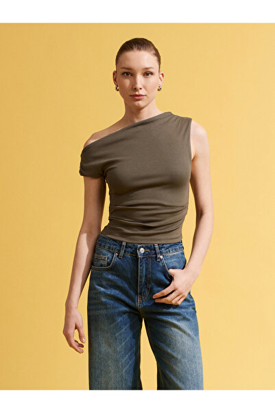 Dilvin 32613 Asimetrični gornji deo - kaki