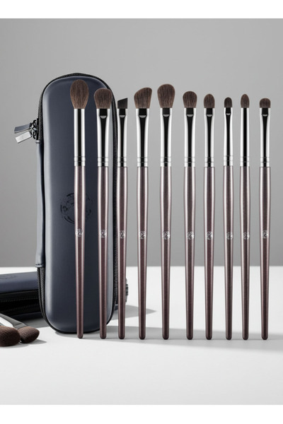 Yallabena مجموعة فرش مكياج فاخرة من 10 قطع مع حقيبة أنيقة - مجموعة فرش مكياج ...