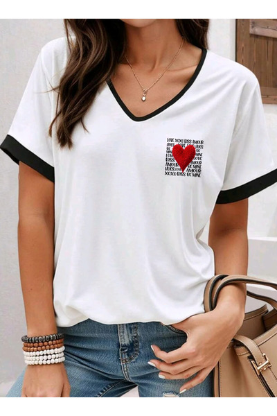 SUNFREE MIX B Štampano V-izrez crna B Sa paspulom P Pamuk u standardnog kroja...