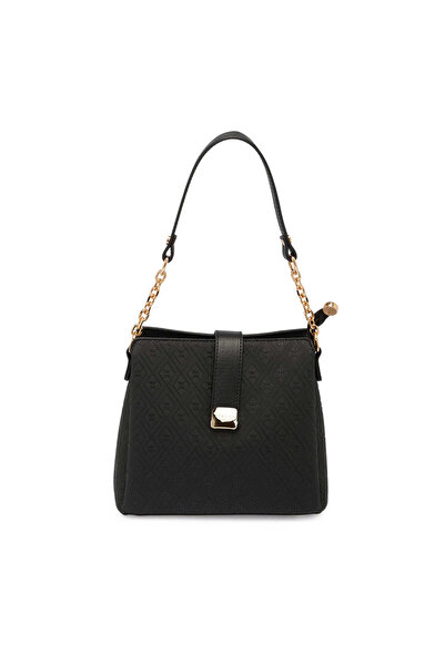 Tergan Siyah Print Kadın Omuz Çantası - S26Y1PR09178-P1Q