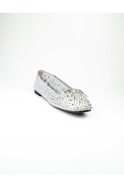 BABALİ ميس بارك مودا 16-12 نسائي تول حذاء مسطح فضي