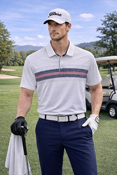 Maccali Muška Sa deznom majica sa opuštenim krojem i belim polo ovratnikom