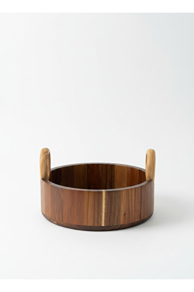 FARALYAHOME Acacia Wood Bowl with Handle 25.5X15 cm Decorative Bowl Presentat...