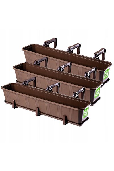 KADAX Cutie de balcon 80 cm Ghiveci cu mânere pentru suporturi de ghiveci, 3 ...