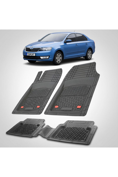 TEAMCAR Συμβατά πατάκια δαπέδου Skoda Rapid I 2012-2017 | Μαύρο