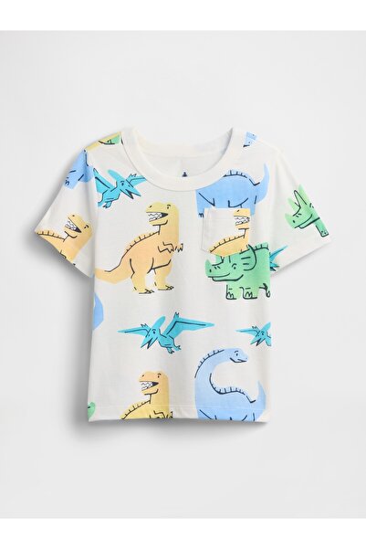 GAP Erkek Bebek Beyaz Mix & Match Pocket T-Shirt
