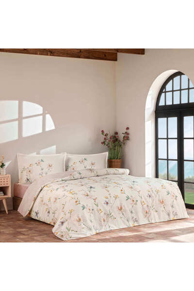 Linens Allday Maris Cotton Satin Double Duvet Cover Set Pink