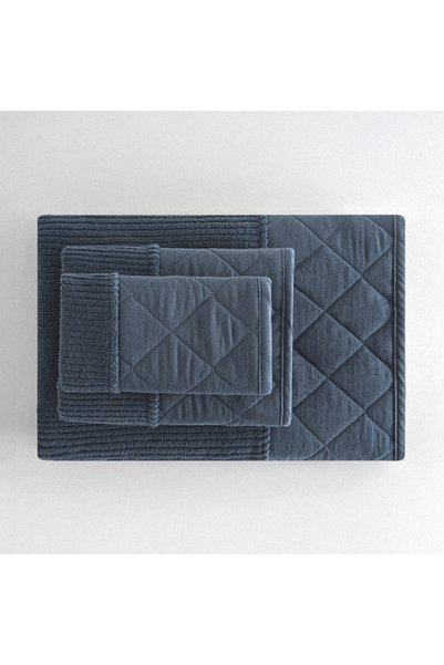 Ecocotton Set de prosoape Hüma, 3 piese, bumbac 100% matlasat piese, bleumarin