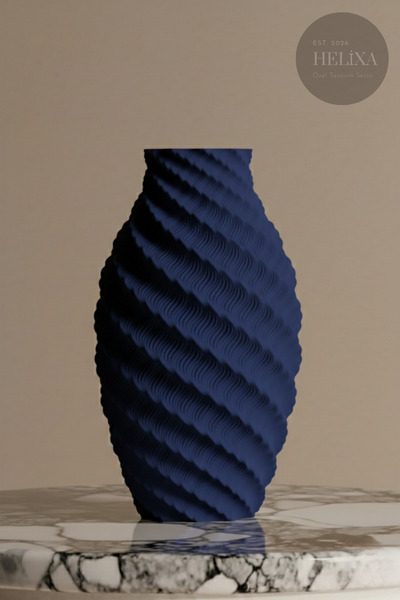 Smile3D Bohem Tarz Spiral Tasarım Dekoratif Vazo - 3D Baskı ve Lisanslı - 25 cm