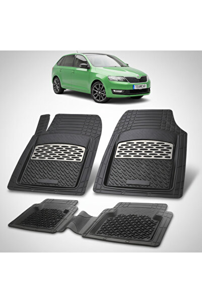 TEAMCAR Πατάκια δαπέδου Skoda Rapid I Συμβατά Spaceback 2013-2017 | Ασημί