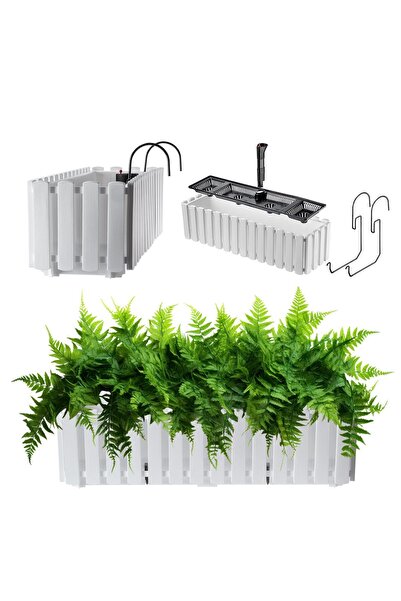 KADAX Ghiveci de balcon cu mânere, 58x18x16,5 cm, alb